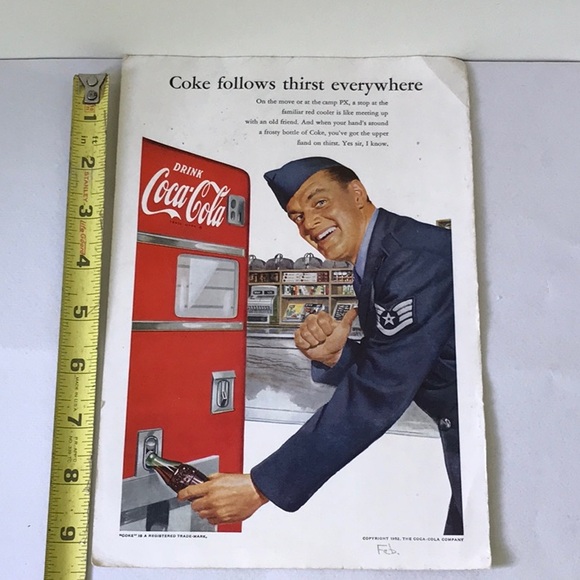 Coca Cola 1952 ad IBM Slide Rule ad 1952 card stock paper - Picture 3 of 6